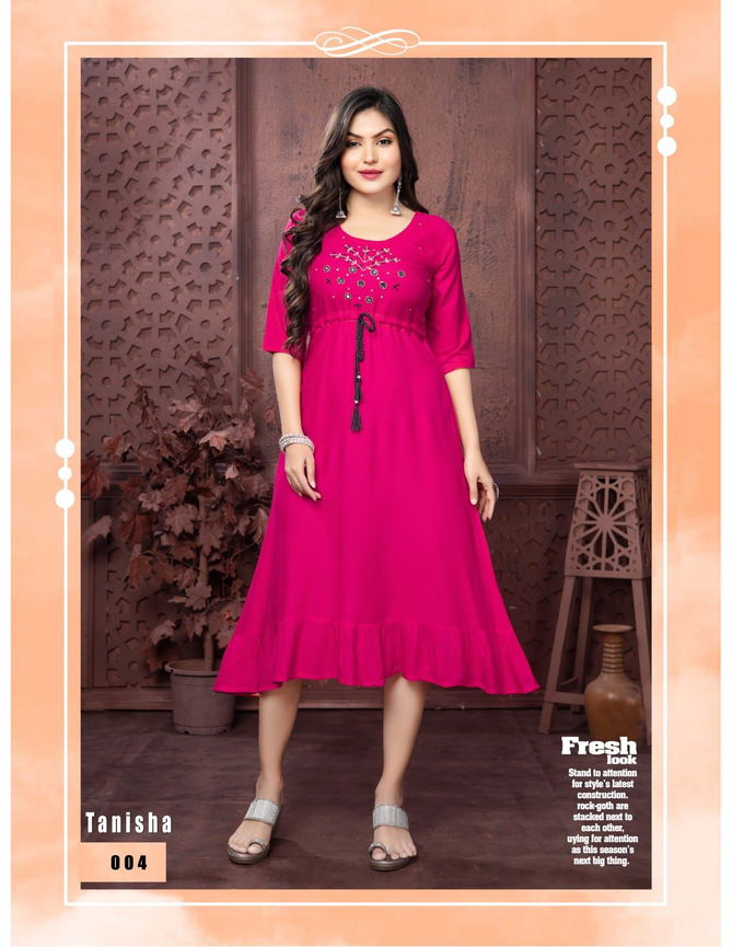 Tanisha 2 By Trendy Anarkali Style Designer Kurtis Catalog
